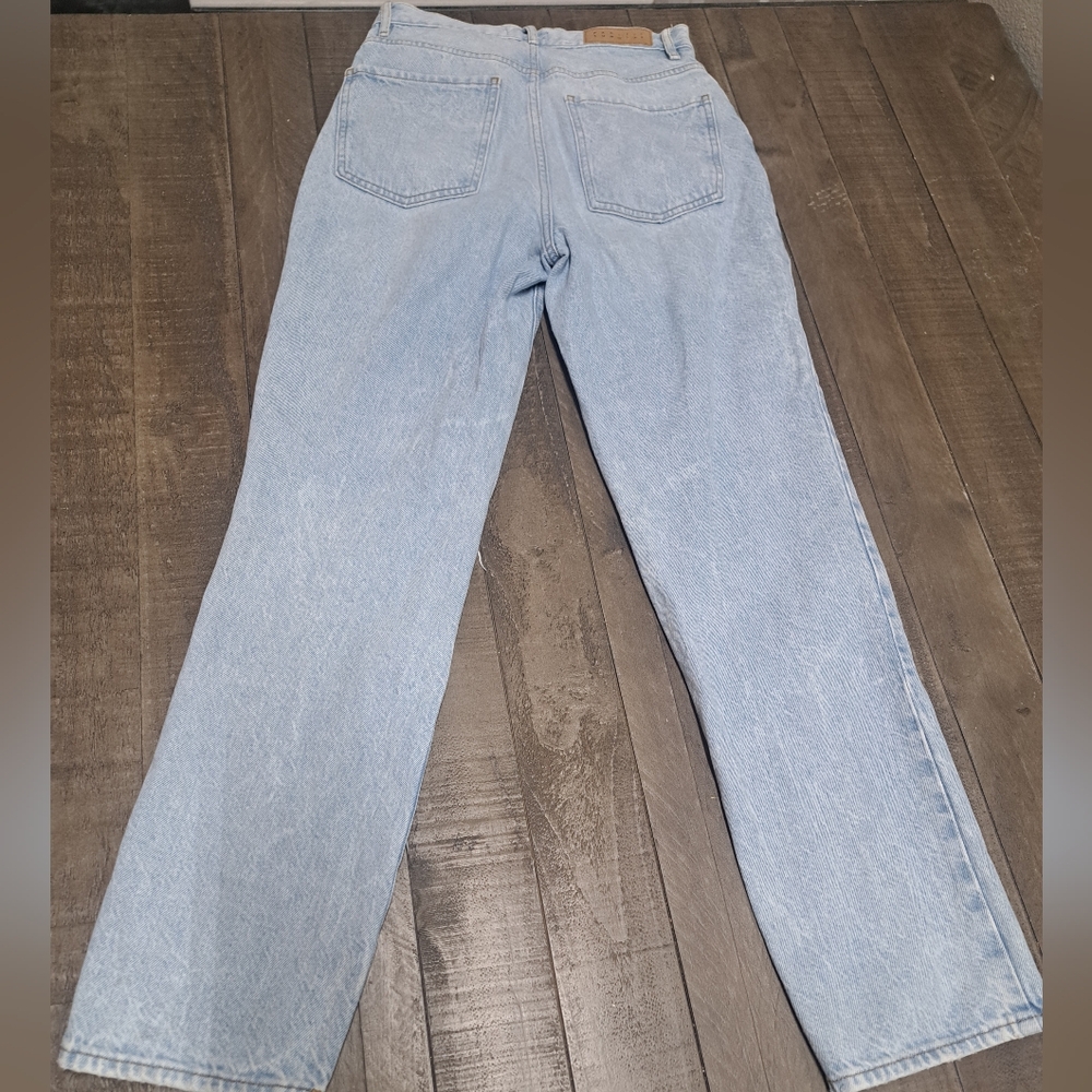 PacSun Women’s Dad Jeans Size 26 Light Wash Distressed High Rise 5 Button Fly - Picture 7 of 13